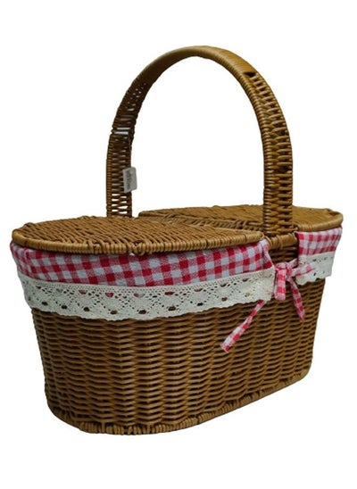 Buy Large Picnic Basket with Wicker Picnic Basket Willow Set for Camping in UAE