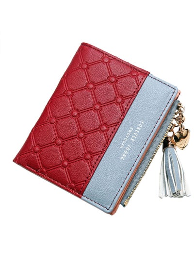 Buy Tassel Heart Pendant Bifold Wallet Red/Blue in UAE