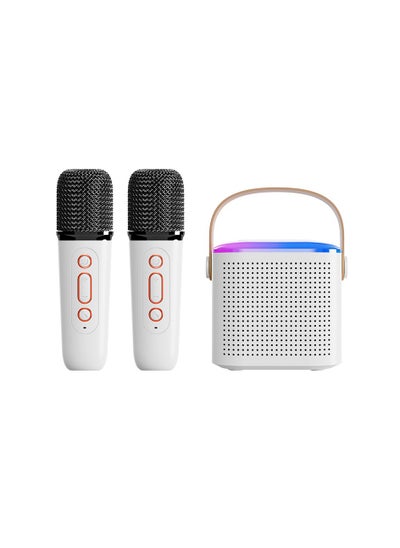 Buy Portable Bluetooth Karaoke Speaker with RGB Light with 2 Wireless Microphones for Home Enjoyment Party Outdoor Camping in Saudi Arabia