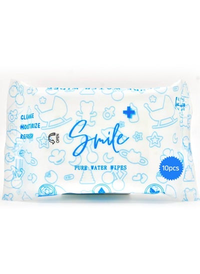 Buy Pure Water Wipes 10's Travel Size Pack in UAE