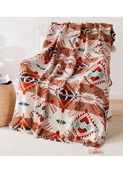 Buy Bohemian Knitted Blanket, Multipurpose Home Sofa Blanket Nap Blanket Outdoor Camping Blanket in Saudi Arabia