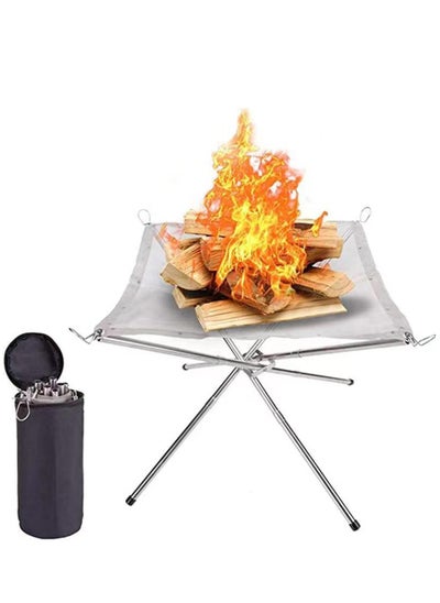 Buy Charcoal Foldable Portable Stainless Steel Picnic Grill Outdoor Cooking Terrace Camping Hiking Stove in Saudi Arabia