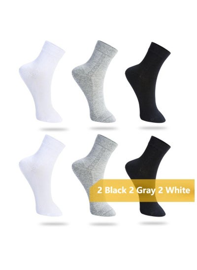 اشتري 6 Pairs Of Boxed Men's Casual Breathable Business Style Mid Length Socks في الامارات