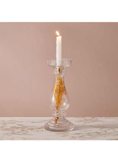 Buy Oligo Dry Flower Glass Candleholder 12 x 28 x 12 cm in Saudi Arabia