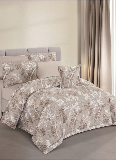 Buy Cloudy 7-Piece Summer Bedding Set - Double - Light Beige - Dark Beige in Saudi Arabia