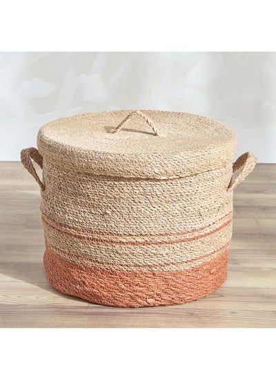 اشتري Naturaloom Round Laundry Basket With Lid 38 x 30 x 38 cm في الامارات