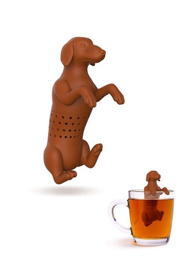 Buy Cartoon Dog Tea Infuser Strainer, Reusable Lovely Silicone Loose Leaf Tea Filter, High Temperature Resistance Non Toxic Tea Infusers (Brown) in Saudi Arabia