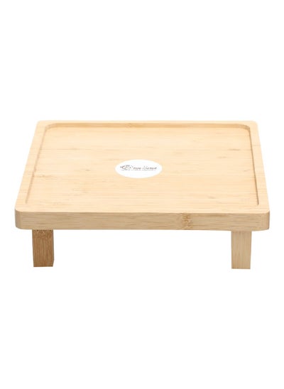 Buy High Quality Square Shaped Bamboo Sushi Tray Brown 7 x 25 x 25 cm G19-X060L in Saudi Arabia