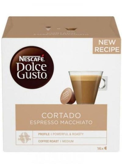 Buy Dolce Gusto Cortado Espresso Macchiato 16 Capsules of 6.3g-100.8g in UAE