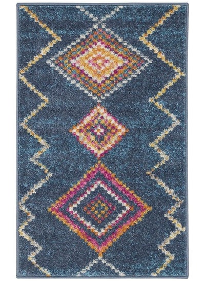 Buy Passion Bohemian Navy 1'10" X 2'10" Area Rug Easy Cleaning Non Shedding Bed Room Living Room Dining Room Kitchen (2X3) in Saudi Arabia