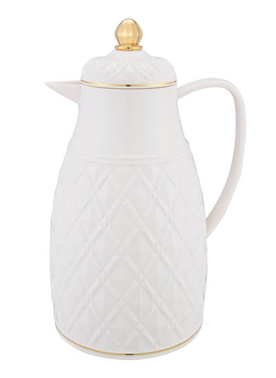 Buy Plastic Coffee/Tea Flask 1 Liter Ivory/Gold in Saudi Arabia