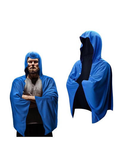 Buy Surf Poncho Changing Robe, Absorbent Beach Poncho With Hood, Quick Dry Wetsuit Poncho Towel, Portable Soft Hooded Beach Poncho For Surfing, Beach, Swim, Outdoor Sport, 55.12 Inches(Blue)(1 Pack) in UAE