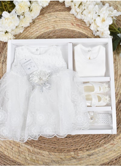 Buy Newborn Dress with Gift Box 4 Pieces in Saudi Arabia