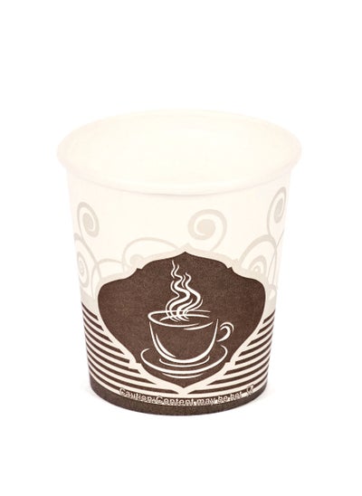 Buy Paper Cups 6oz Printed - [100 Cups] Hot Beverage Cup for Coffee, Tea, Water - Disposable - Durable. in UAE