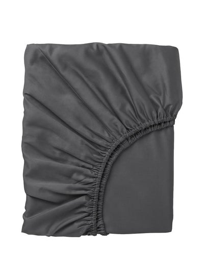 Buy Fitted Sheet Dark Grey 140X200 Cm in Saudi Arabia