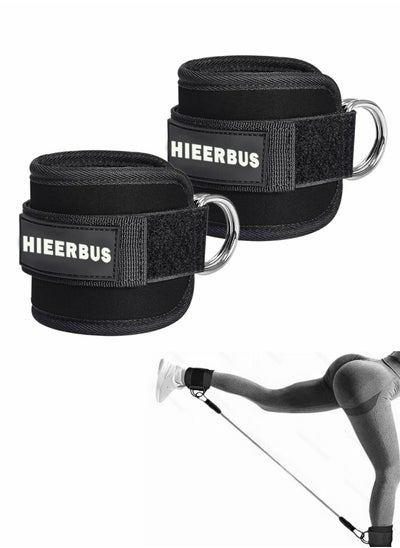 Buy Comfortable Adjustable Padded Ankle Wrist Cuffs Neoprene Padded Straps D-Ring Glute Kickback for Cable Machine, Ideal for Glutes Exercises in Saudi Arabia