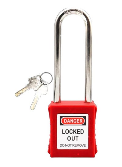 Buy RACO Giffex Locked Out Thermoplastic Safety Padlock With Key Industrial Lockout Long Steel Shackle For Chemical Electric Industrial Automotive in UAE