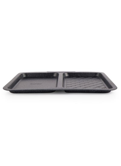 Buy SALTER MEGASTONE SPLIT BAKING TRAY – Non-Stick Oven Tray with 2 Compartments for Multipurpose Cooking, Durable Carbon Steel Ovenware, Easy to Clean in UAE