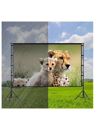 اشتري Upgraded Projector Screen 16:9 In Black Background For Outdoor Activities, Camping And Home Use في الامارات