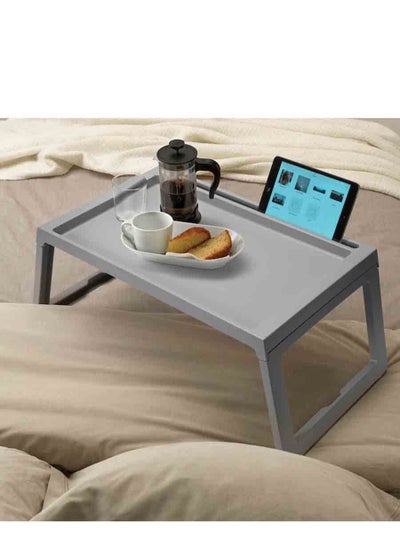 Buy foldable bed tray Grey in Saudi Arabia
