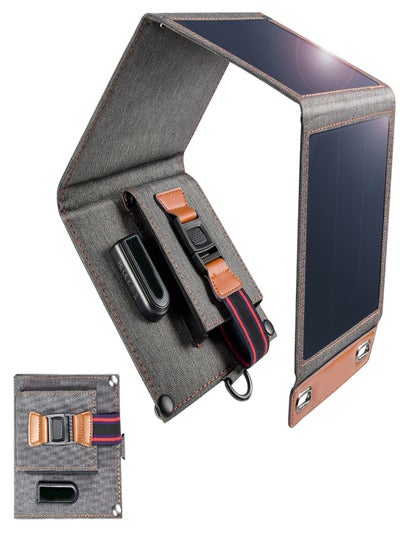 Buy Solar Panel Charger, Folding Portable Solar Phone Charger Compatible with iPhone, Tablet, Samsung LG, etc, 14W Solar Panels, IPX4 Waterproof Portable Solar Phone Charger for Camping, Hiking in UAE