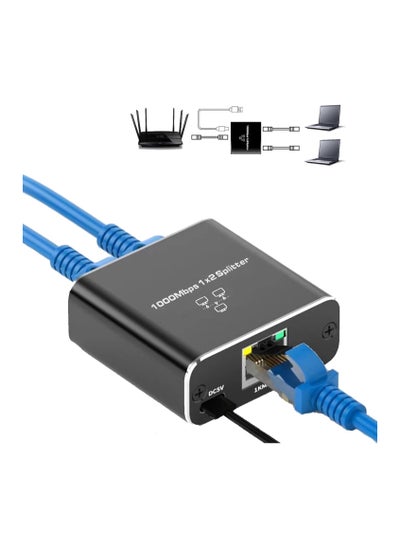 Buy Gigabit Ethernet Splitterwith USB Power Cable, Splitter for Cat5/5e/6/7/8 Cable(2 Devices Simultaneously Networking) in UAE