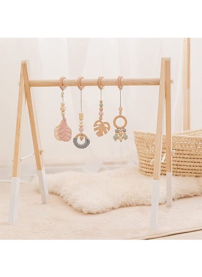 اشتري Wooden Baby Gym With 4 Hanging Toys And Foldable Baby Games Baby Toys for Perfect ，0-1.5 Years Baby Shower (style 3) في السعودية