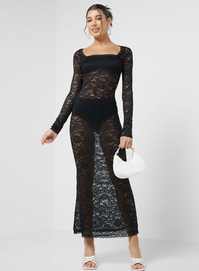 Buy Lace Detail Maxi Dress in UAE