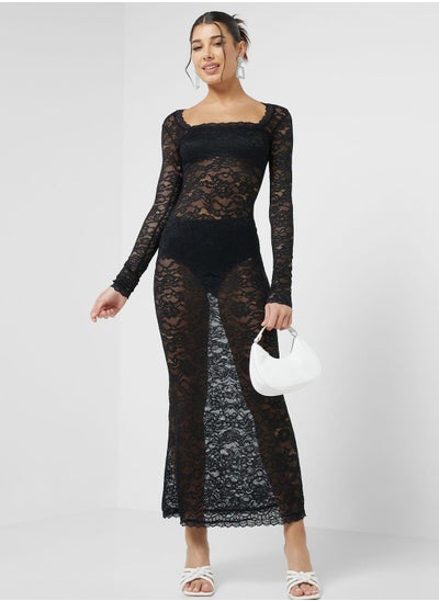 Buy Lace Detail Maxi Dress in UAE