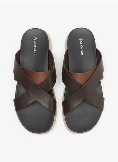 اشتري Men Solid Criss Cross Strap Sandals في الامارات