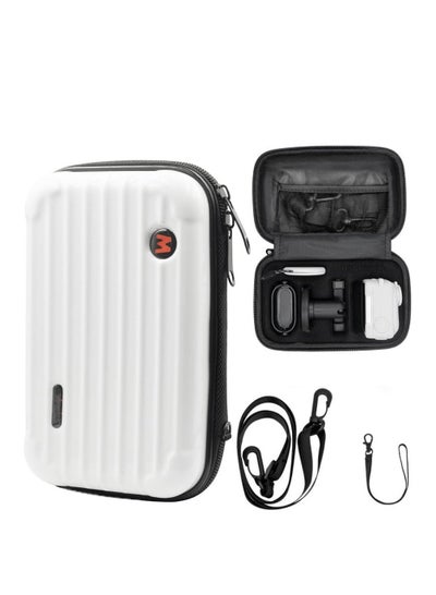 Buy Action Camera Hard Shell Carrying Case For Insta360 GO3 Protable Storage Bag Protective Case with Shoulder Strap Wrist Rope Camera Accessory Box (white) in UAE
