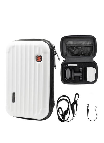 اشتري Action Camera Hard Shell Carrying Case For Insta360 GO3 Protable Storage Bag Protective Case with Shoulder Strap Wrist Rope Camera Accessory Box (white) في الامارات