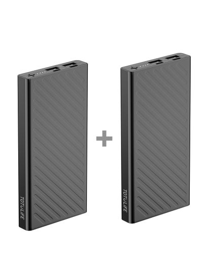 Buy FAME Series Power Bank 10000mAh (1+1) - Black in UAE