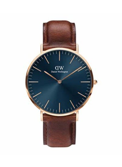 Buy Daniel Wellington Classic ST Mawes Arctic Men's Waterproof Quartz Watch with Brown Leather Strap -40mm in Saudi Arabia