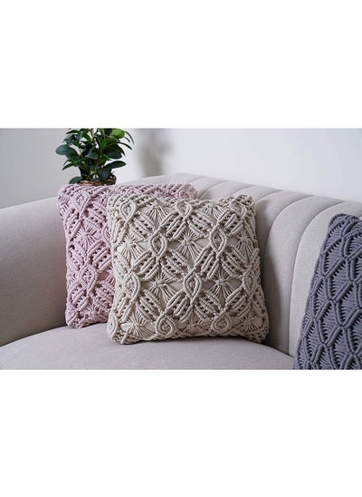 اشتري Macrame Floral Filled Cushion 45x45Cm Natural في الامارات