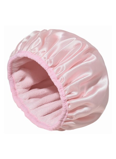 Buy Luxury Satin Shower Cap for Women - Triple Layer Microfiber Quick Dry Hair Turban, Waterproof Bath Cap, Conditioning Heat Cap - Reusable, Eco-Friendly - Large Fit in UAE