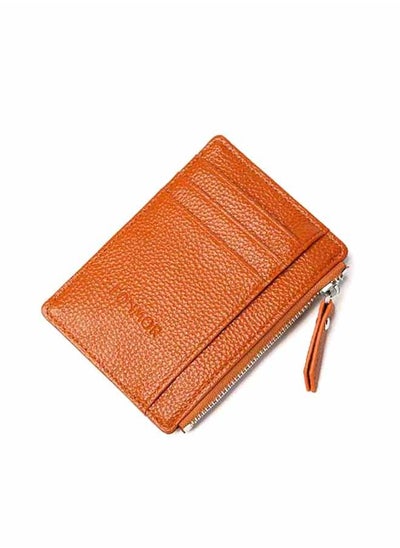 اشتري Zipper Closure Solid Design Wallet Brown في الامارات