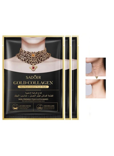 Buy 3 pieces GOLD COLLAGEN Skin Rejuvenation Neck Mask in Saudi Arabia