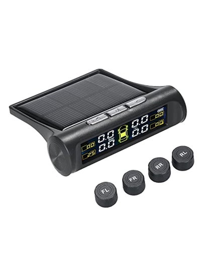 Buy Wireless Solar Power Tire Pressure Monitoring Systems With 4 External Sensors Real Time Pressure And Temperature Alarm Auto Safety Monitor For Truck RV Trailer Car in UAE