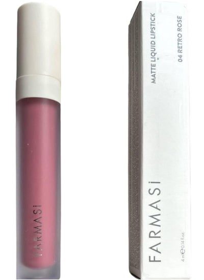 Buy FARMASi Make Up Matte Liquid Lipstick, Long-Lasting and Waterproof Liquid Lipstick, Lightweight and High Impact, 0.14 fl.oz (04 retro rose) in UAE