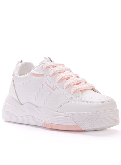 Buy KO-71 Elegant Leather Sneakers - White Pink in Egypt