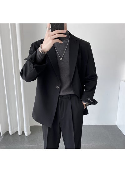 Buy Fashion Mens Casual Suit Set Summer 2024 black in UAE