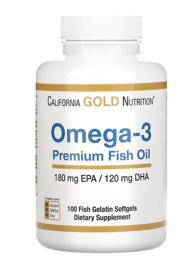 Buy California Gold Nutrition Omega-3 Premium Fish Oil Concentrated Formula with EPA and DHA Support for Optimal Lipid Profile and Immune System Gluten Free, Non-GMO 100 Fish Gelatin Softgels in Saudi Arabia