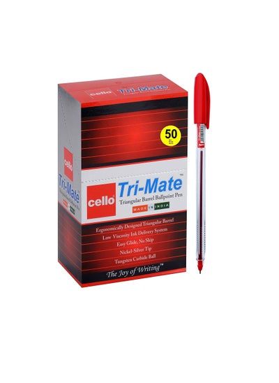 Buy CELLO TRIMATE BALL PEN 0.7MM BOX OF 50PC RED in UAE