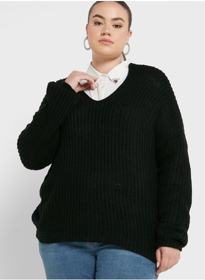 Buy Wide Sleeve V Neck Sweater in UAE