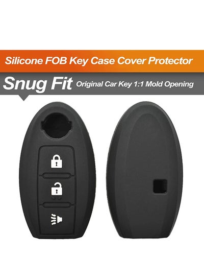 Buy Silicone Key Fob Cover Fit for Nissan Infiniti Smart 3 Buttons Key Fob Car Accessories Remote Key Protection Case Black 1 Piece Only in UAE