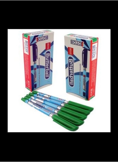 Buy 12-Piece Roto Butterball Ballpoint Pen Set Green in Egypt