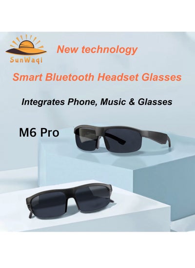 اشتري Smart Bluetooth Headset Sunglasses M6 Pro. Technical Bone Conduction Headphones. في الامارات