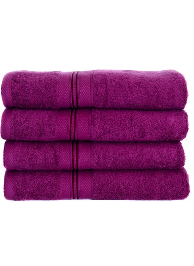 Buy 100% Cotton Ultra Soft Bath Towel Set, 70x140 cm, Quick Dry, Super Absorbent, Antibacterial Treatment, 550 GSM Terry-  Peau-Deuce collection in UAE