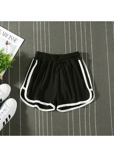 Buy Unisex Summer Thin Shorts Casual Sport Sleepwear Black in UAE